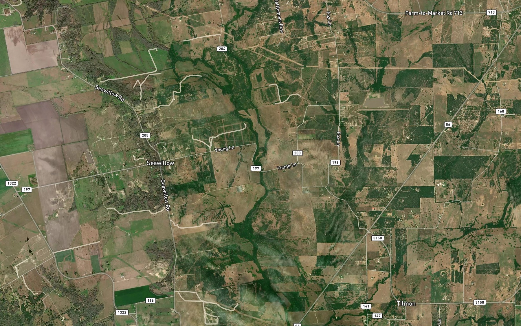 Satellite map of the Dry Creek