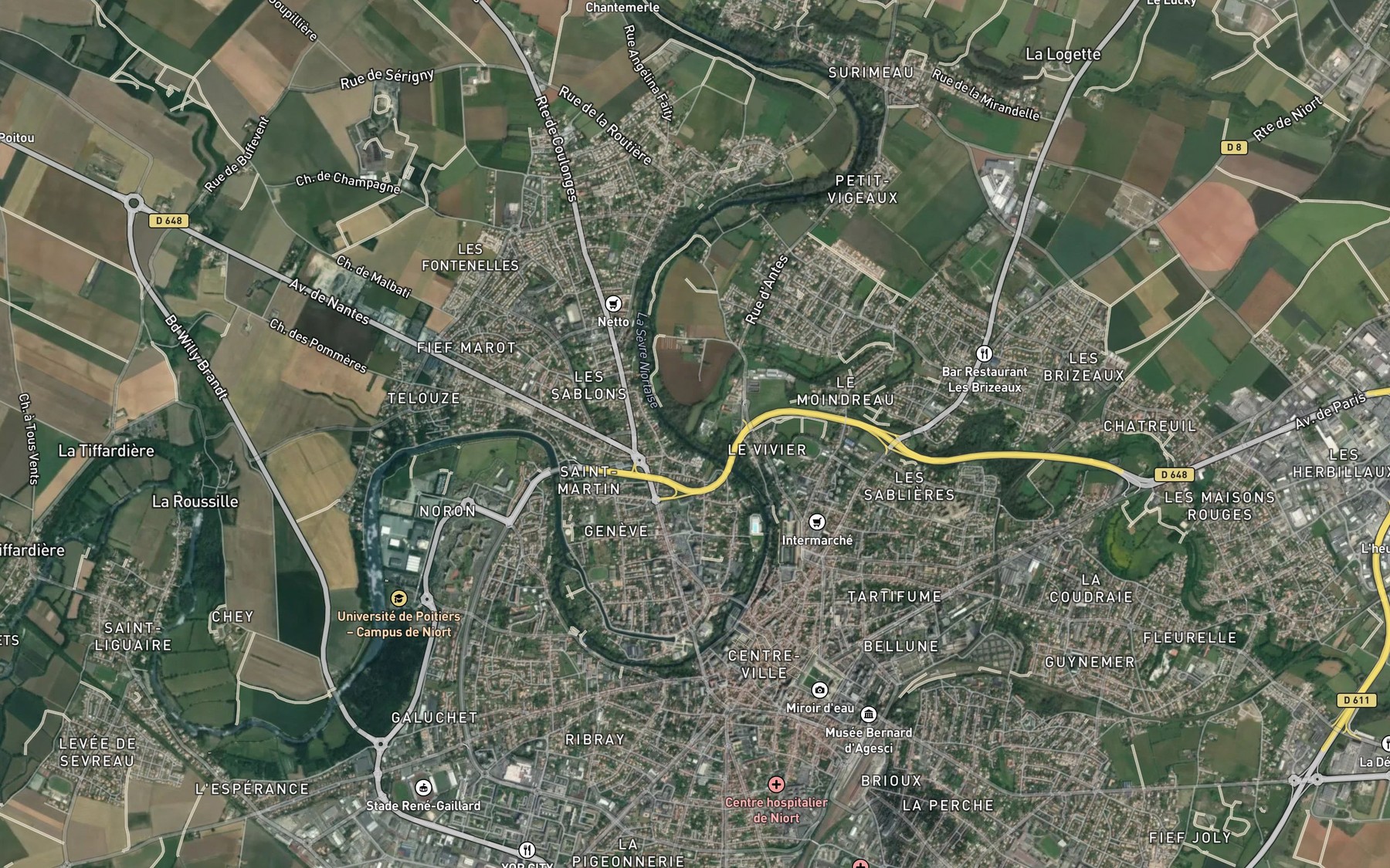 Satellite map of the Ruisseau du Lambon