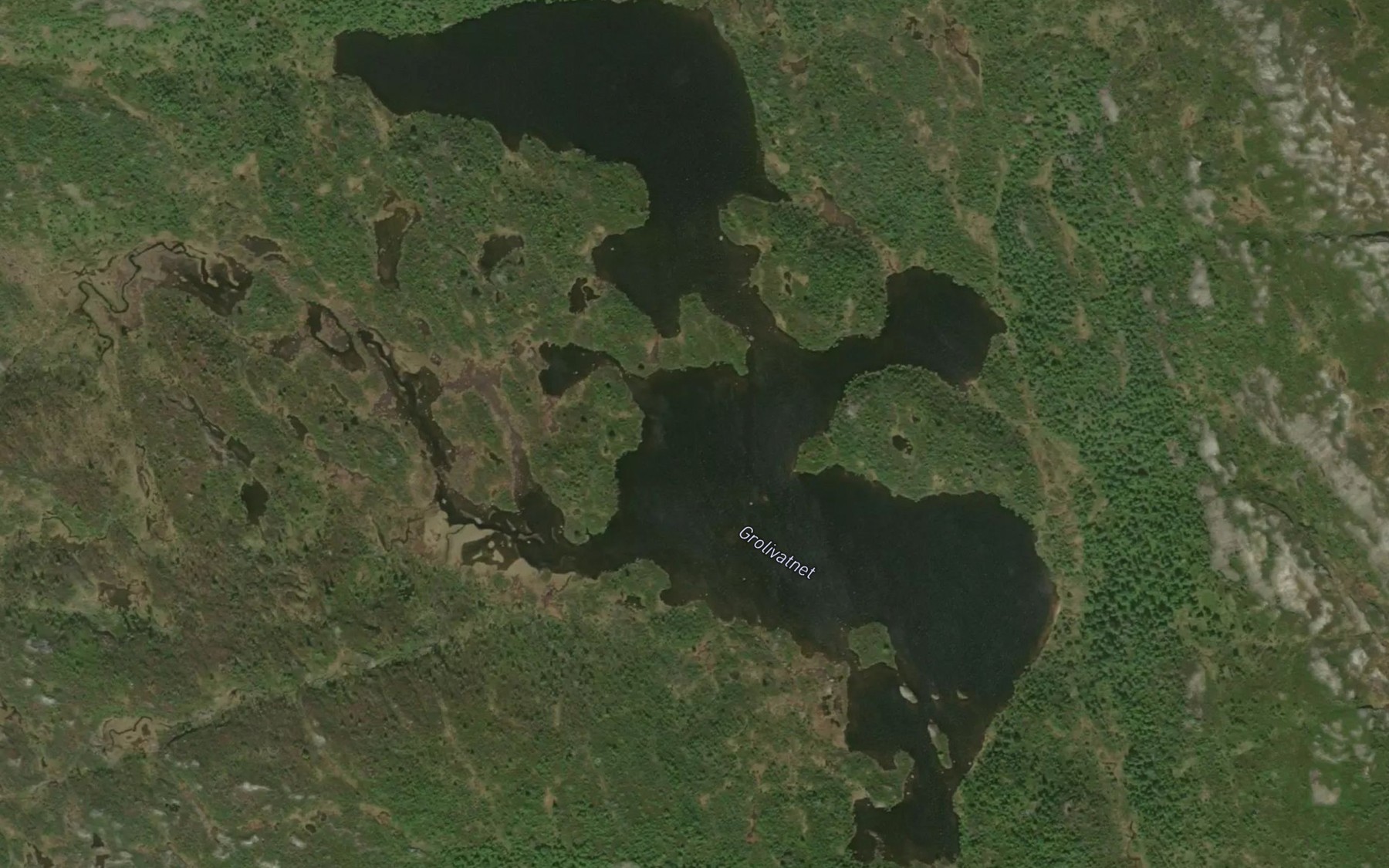 Satellite map of the Grolivatnet