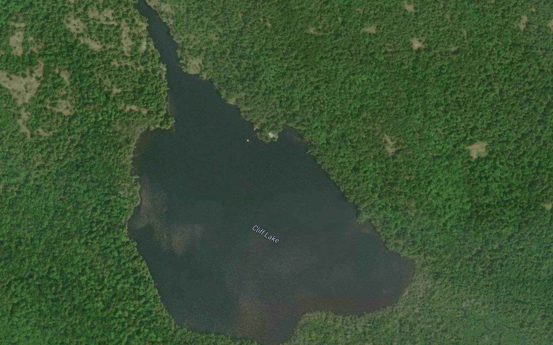 Satellite map of the Cliff Lake