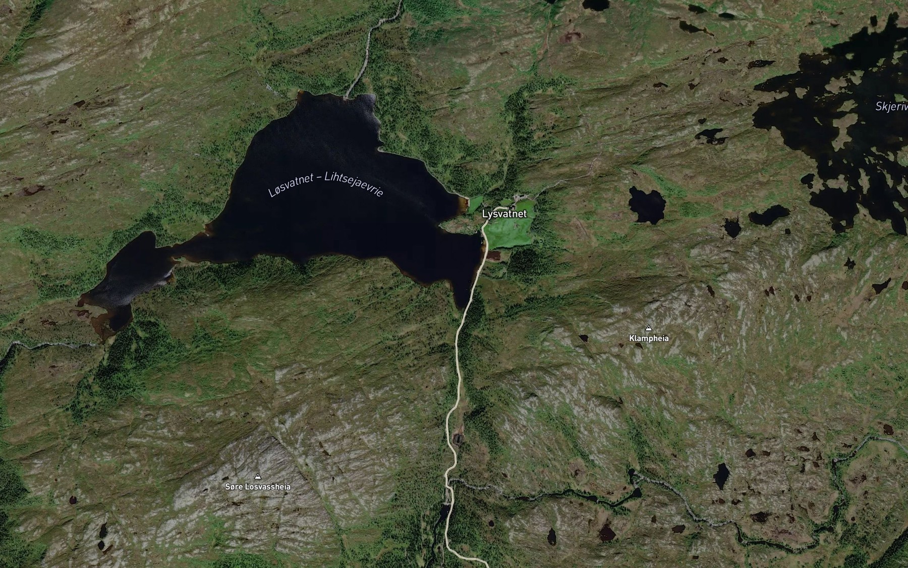 Satellite map of the Losvatnet