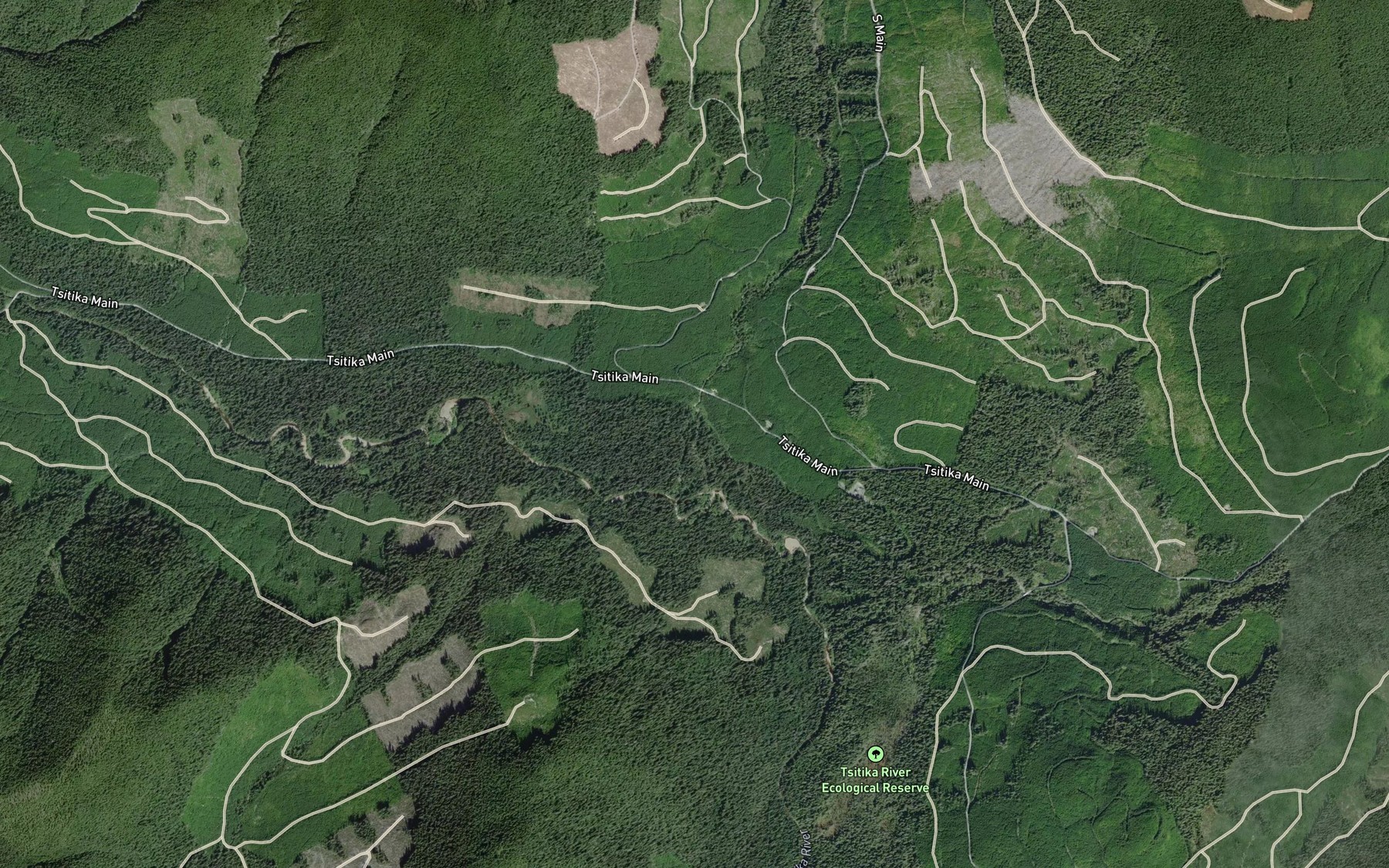 Satellite map of the Russell Creek