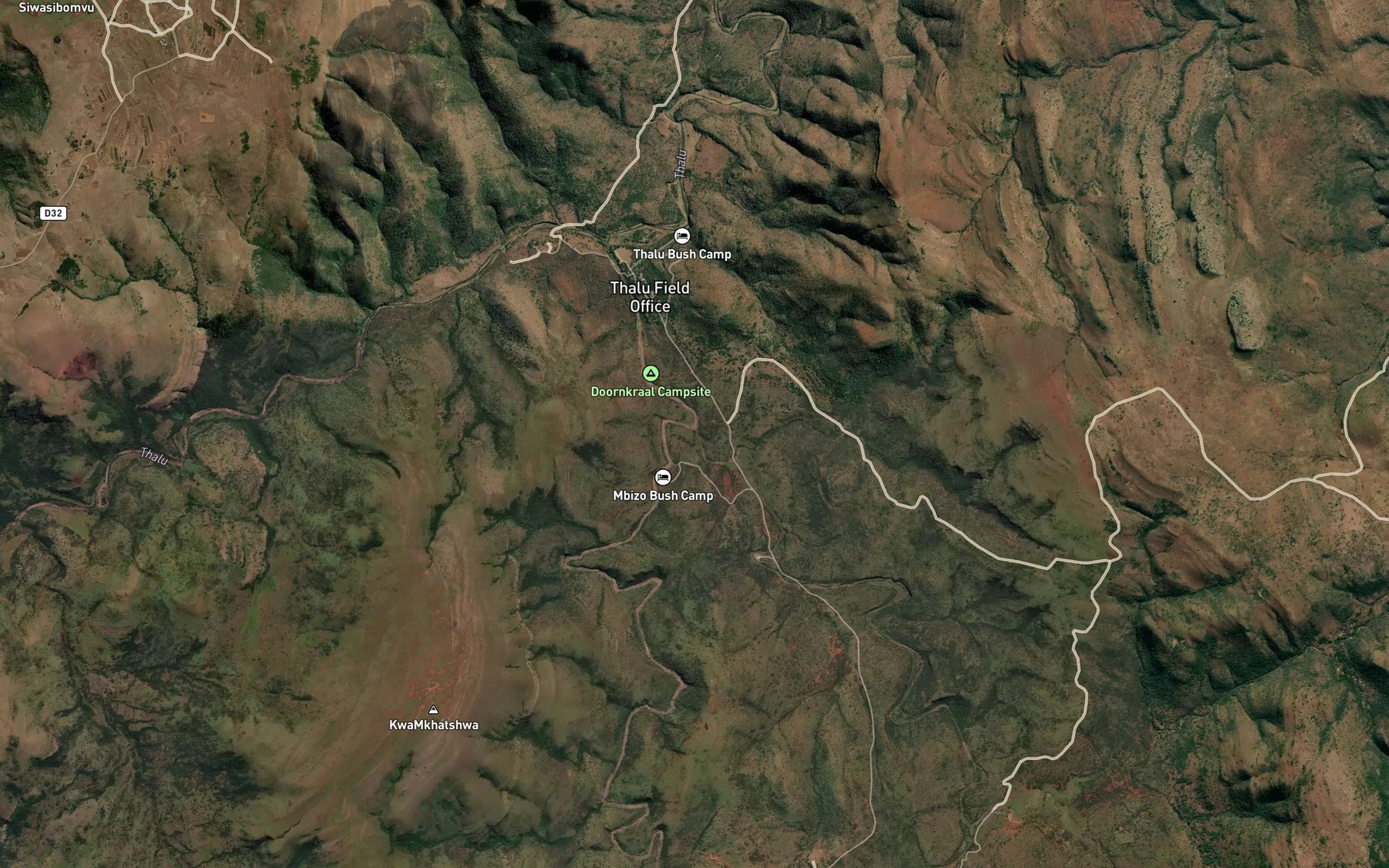 Satellite map of the KwaNgubo