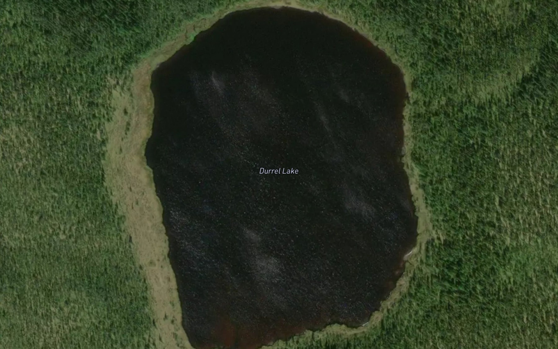 Satellite map of the Durrel Lake