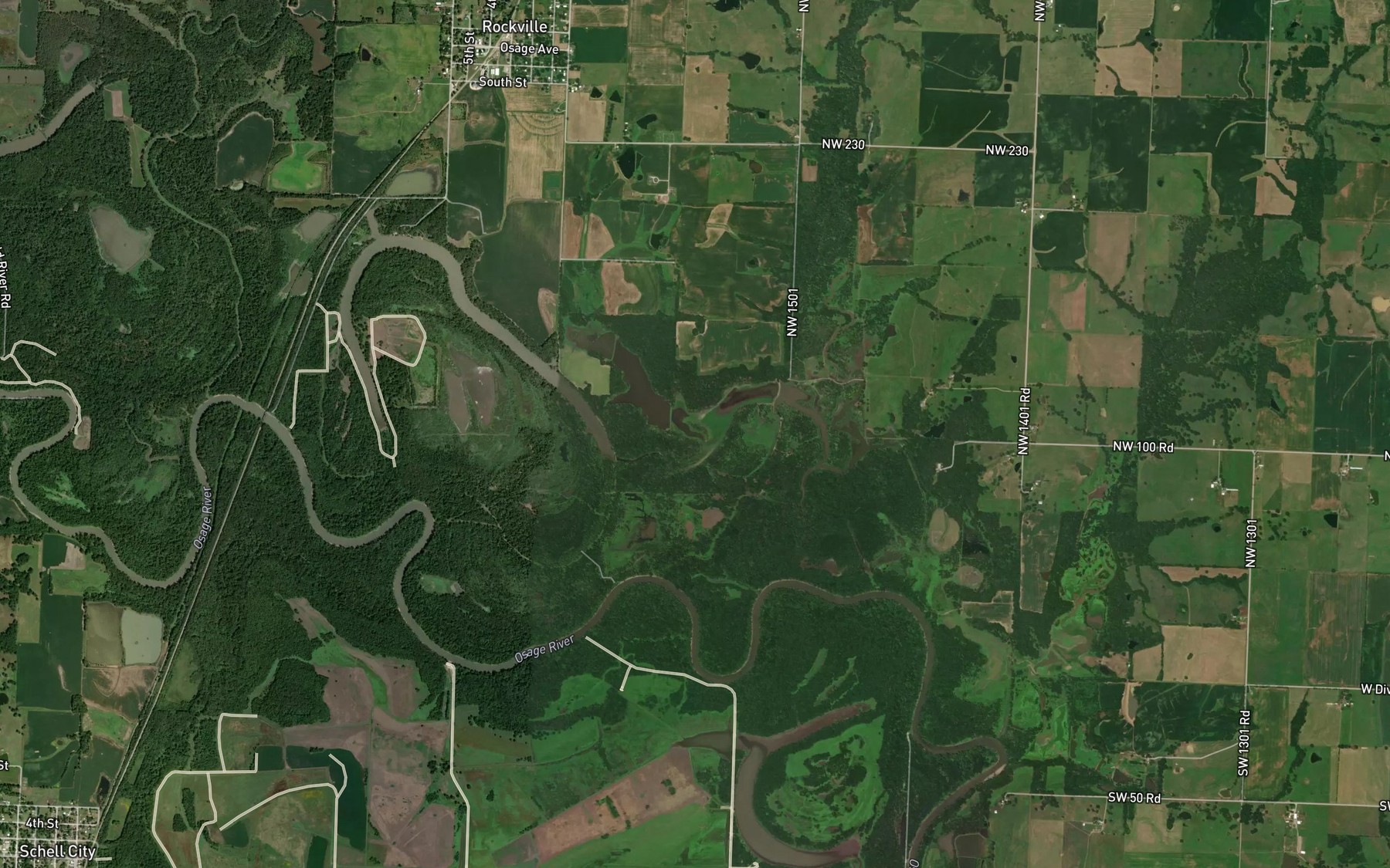 Satellite map of the Jones Lake