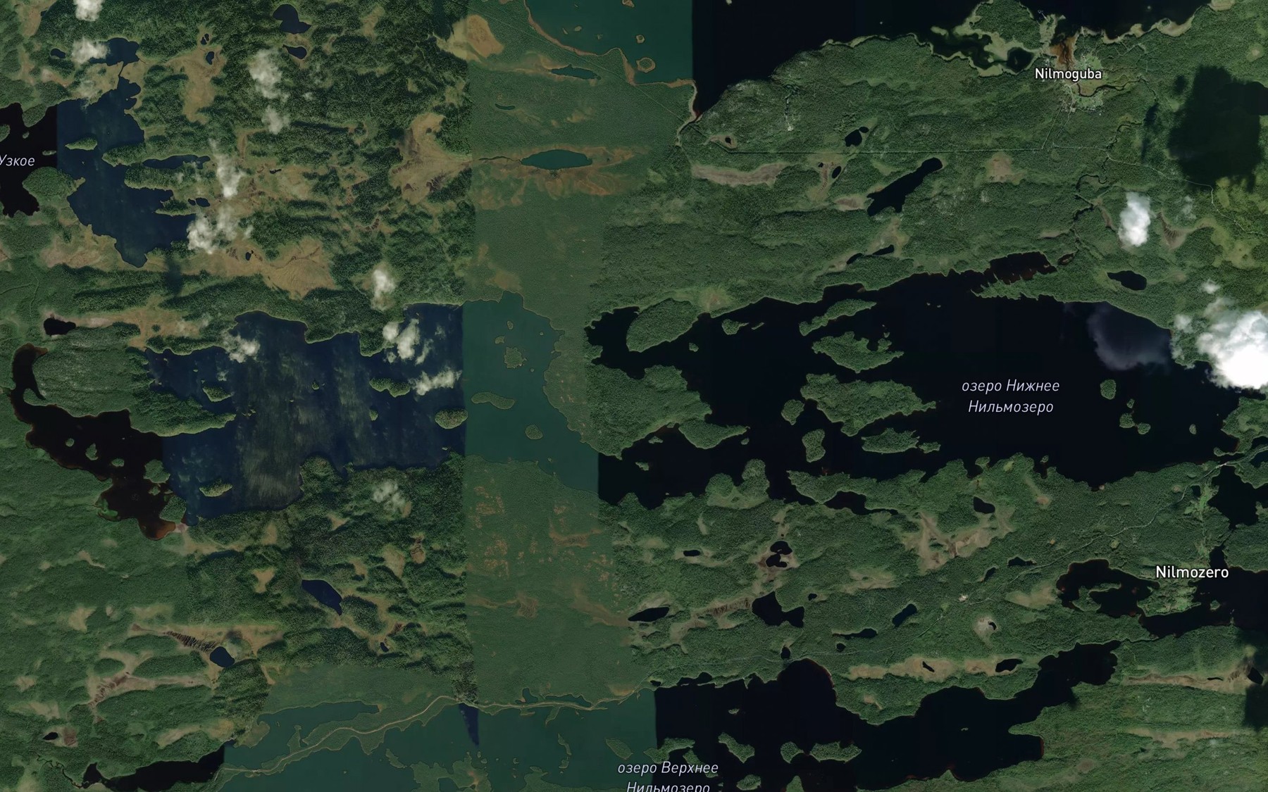 Satellite map of the Ozero Nizhneye Nil'mozero