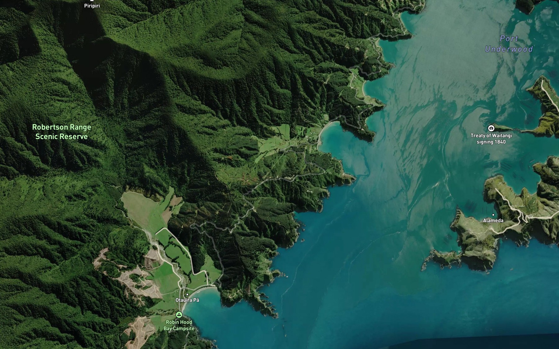 Satellite map of the Rangitane Bay