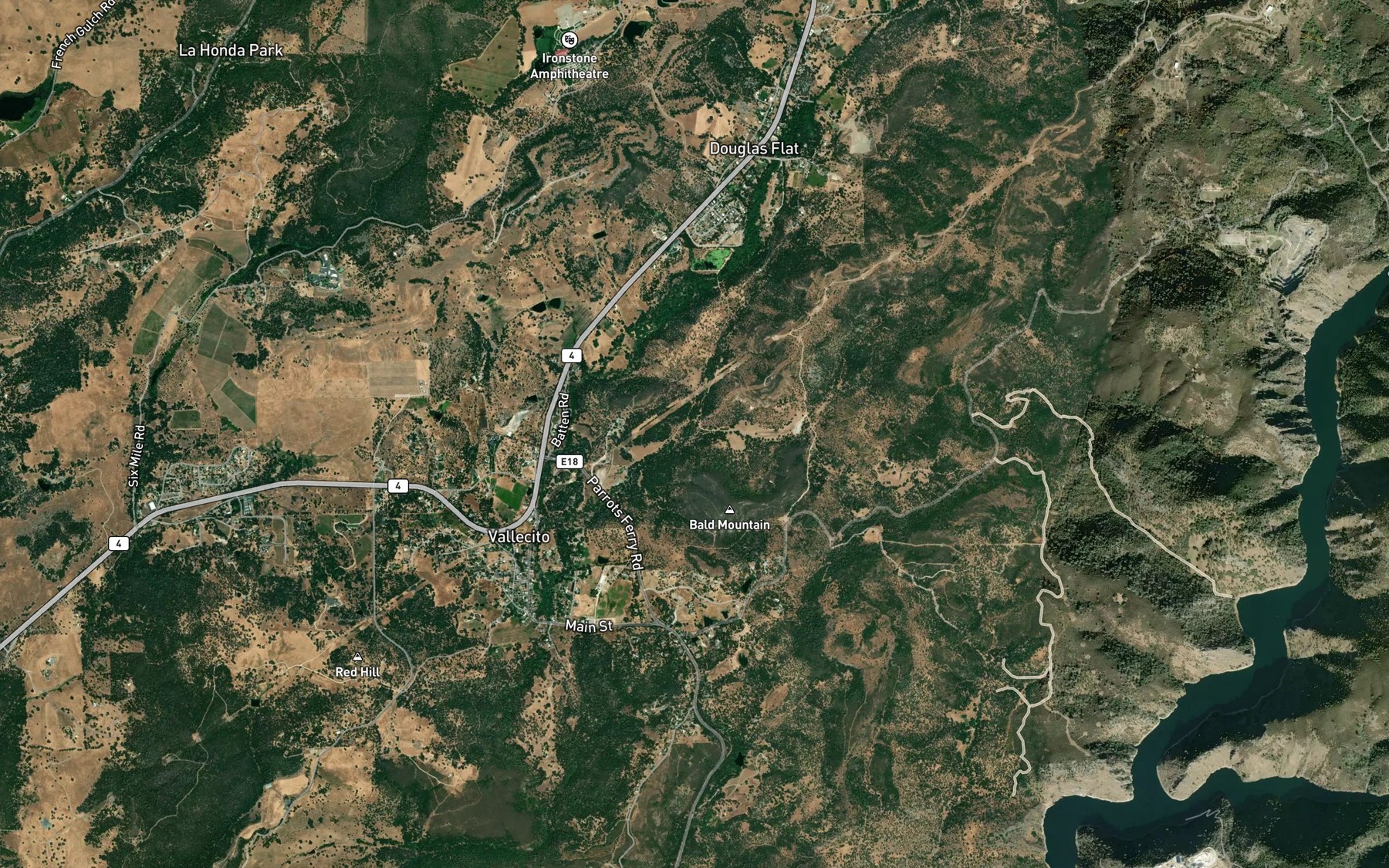 Satellite map of the Little Dry Creek