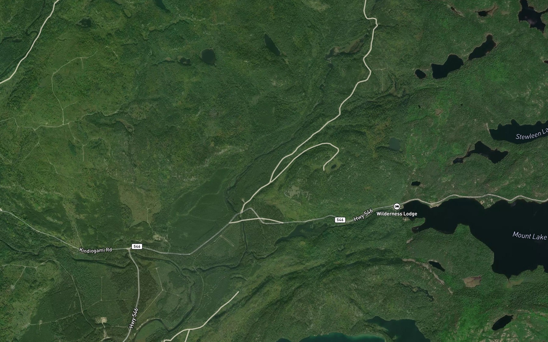 Satellite map of the Sister River
