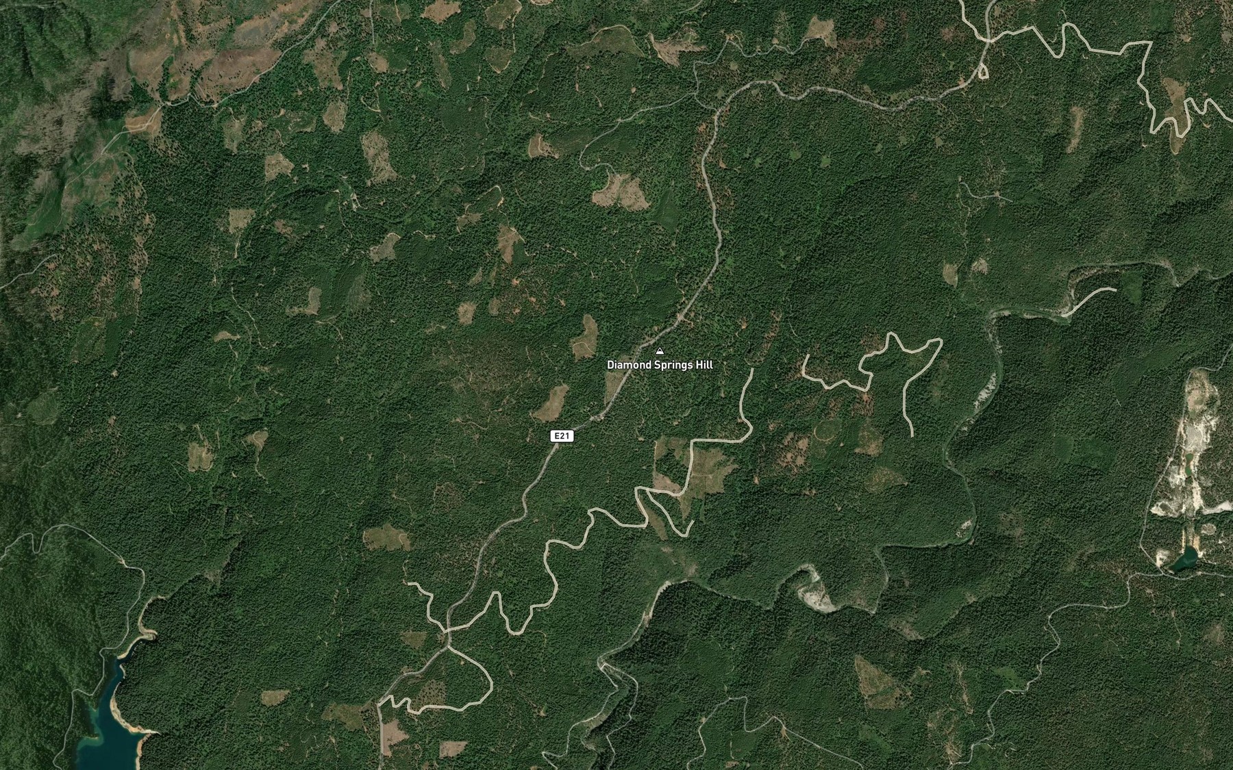 Satellite map of the Diamond Springs
