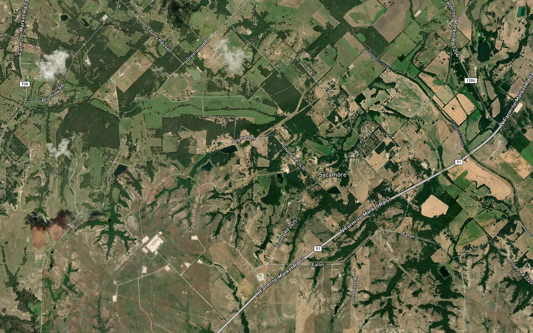 Satellite map of the Soil Conservation Service Site 18d Reservoir