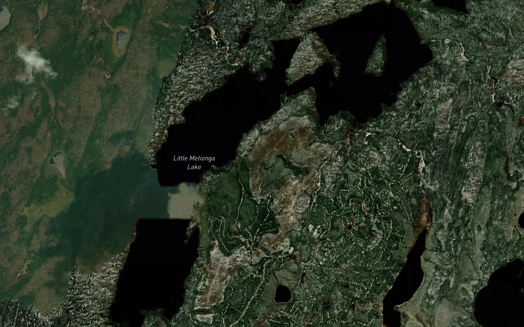 Satellite map of the Little Metionga Lake