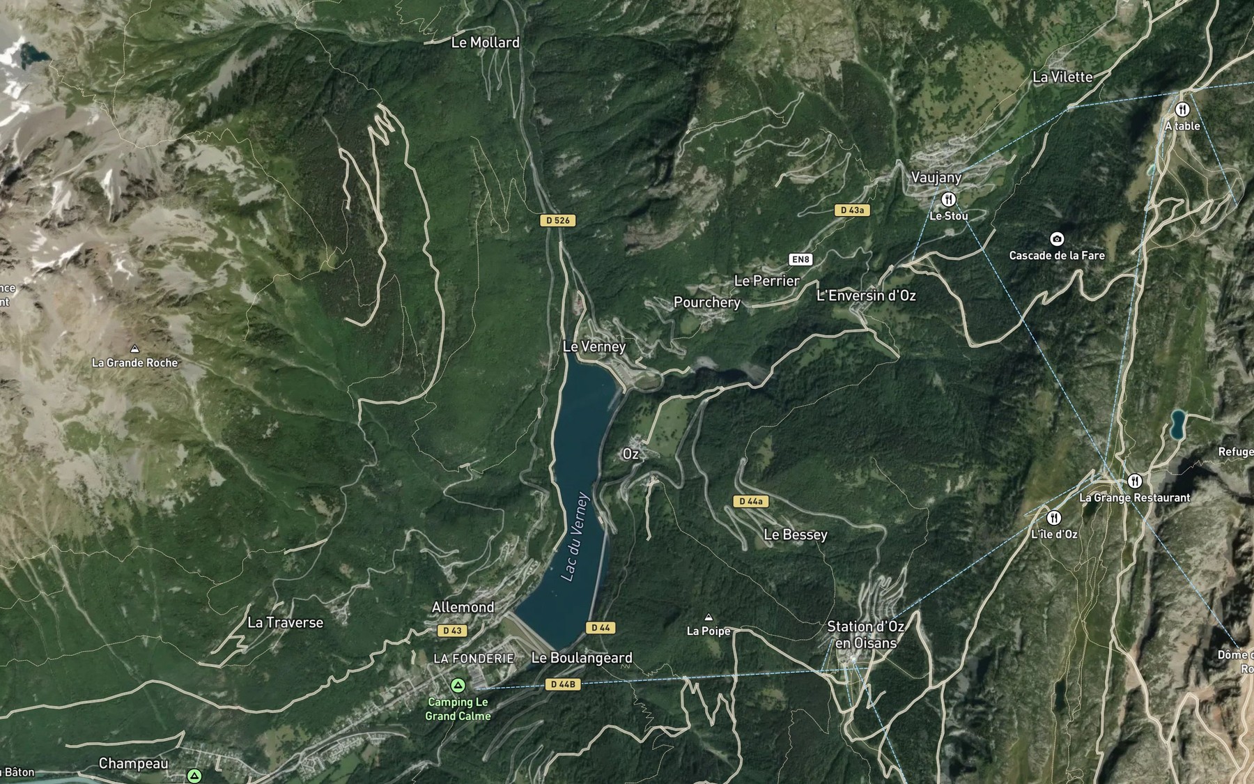 Satellite map of the Ruisseau de Flumet