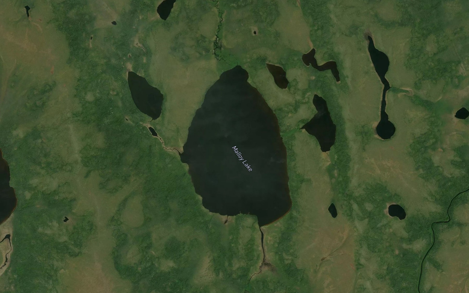 Satellite map of the Malloy Lake