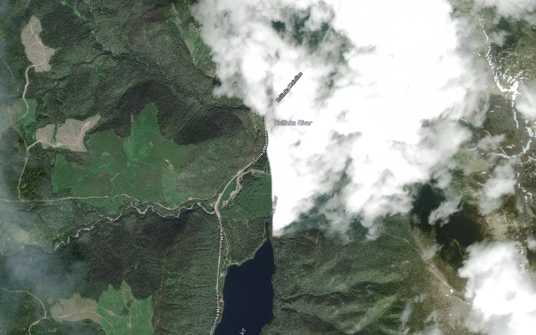 Satellite map of the Thane Creek