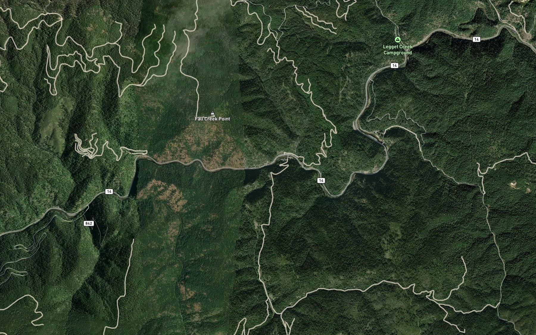 Satellite map of the Buckhorn Creek