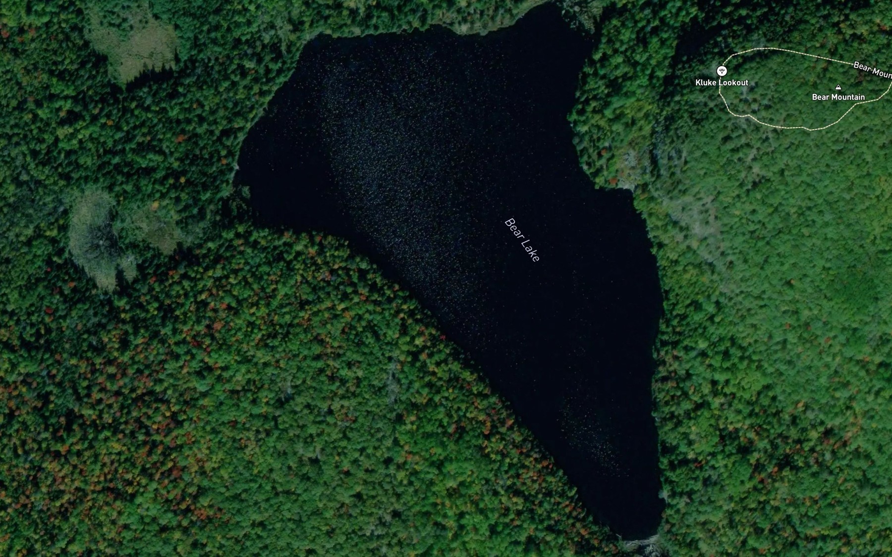 Satellite map of the Bear Lake