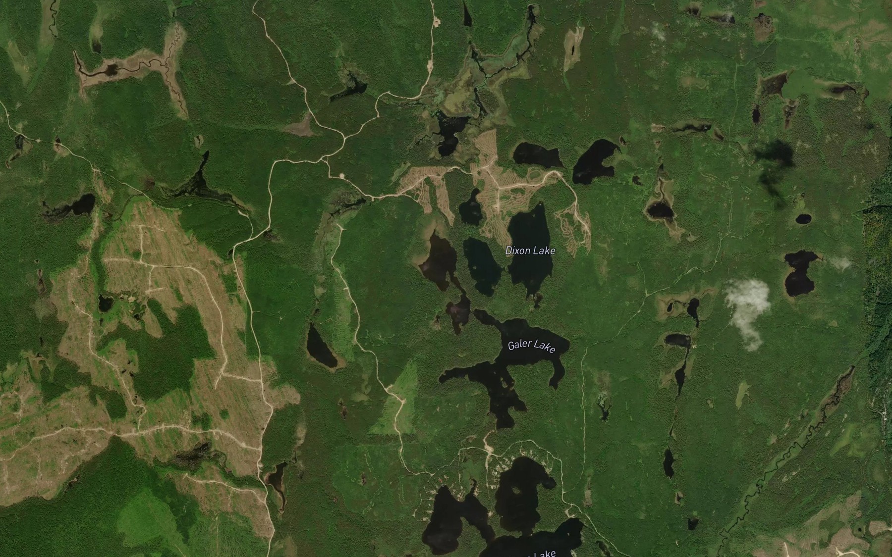 Satellite map of the Tully Lake