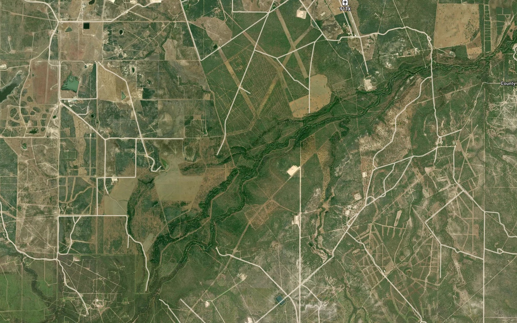 Satellite map of the Dragoon Creek
