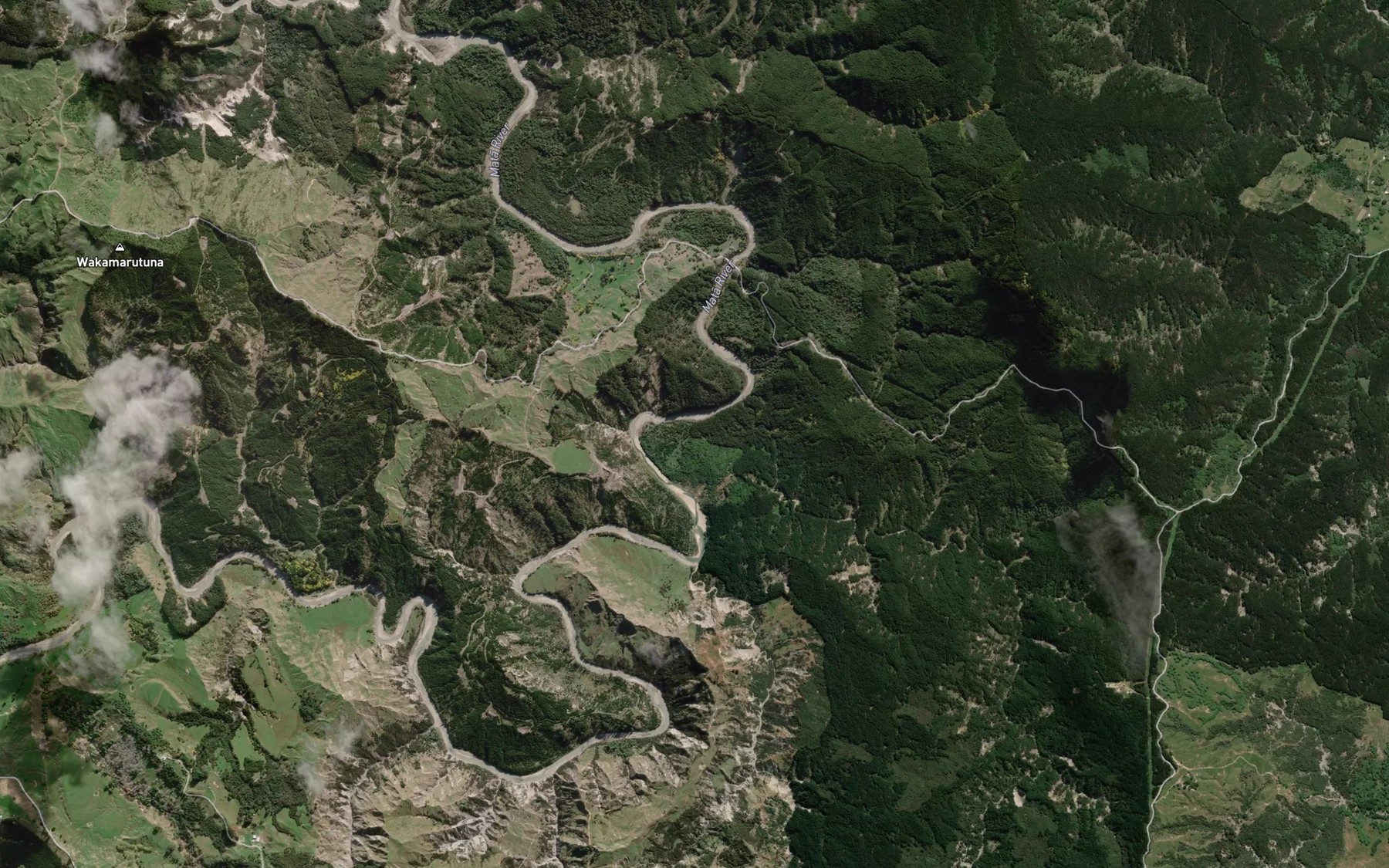 Satellite map of the Mangahoui Stream