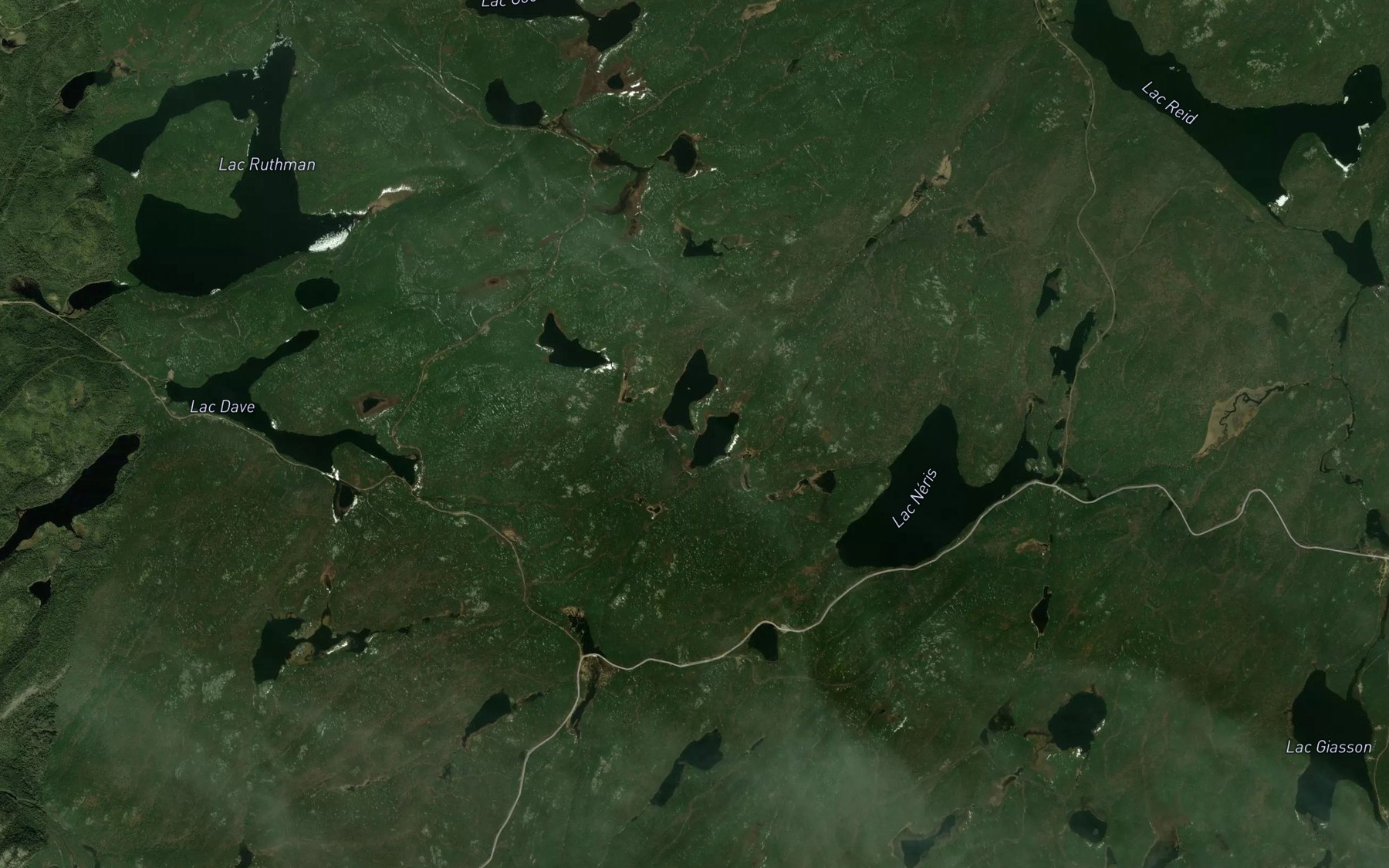 Satellite map of the Lac Pouliac