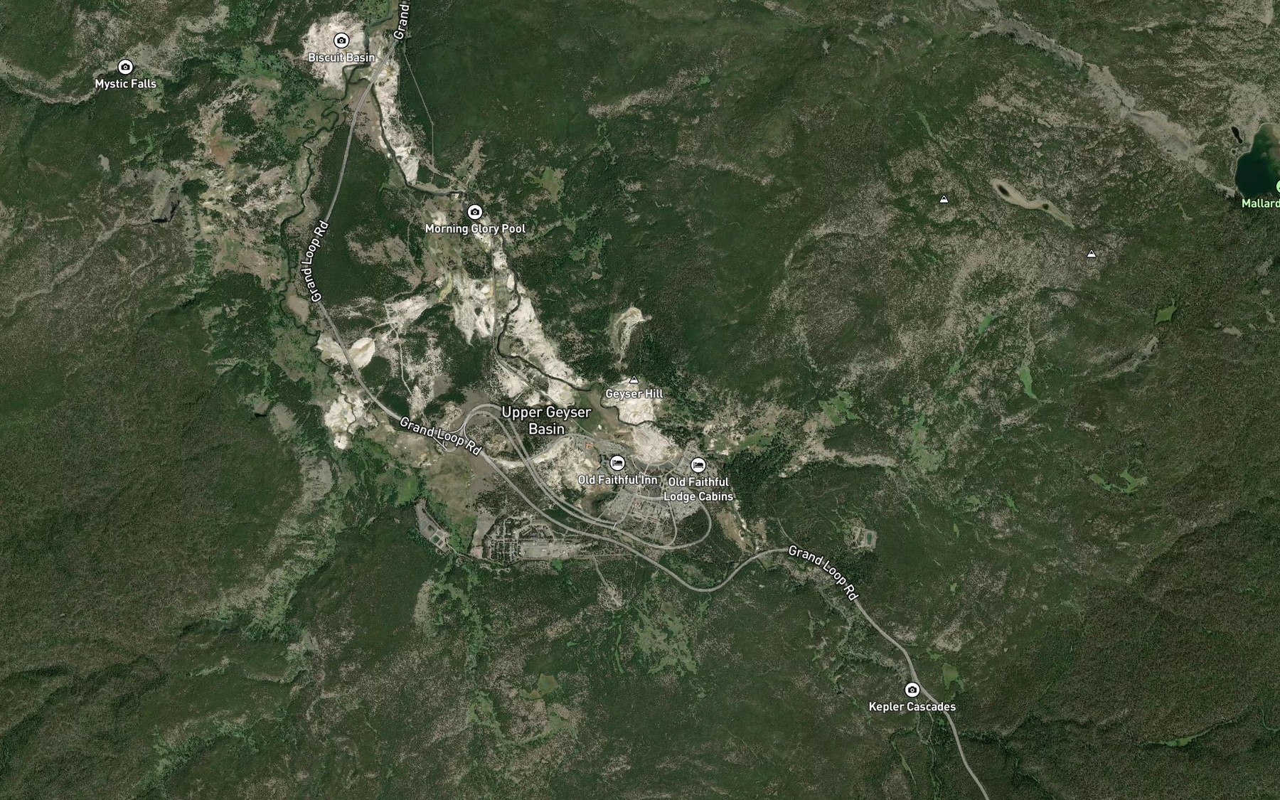 Satellite map of the Sponge Geyser