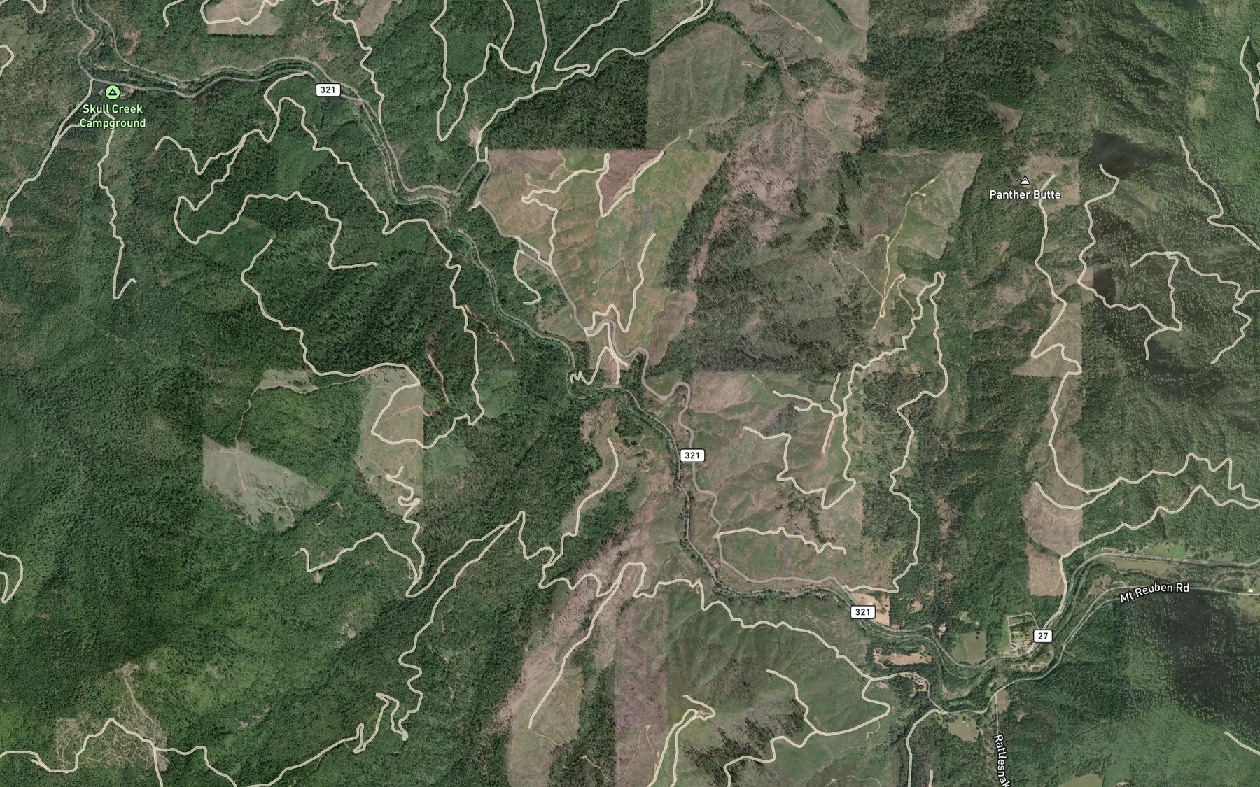 Satellite map of the Cook Creek