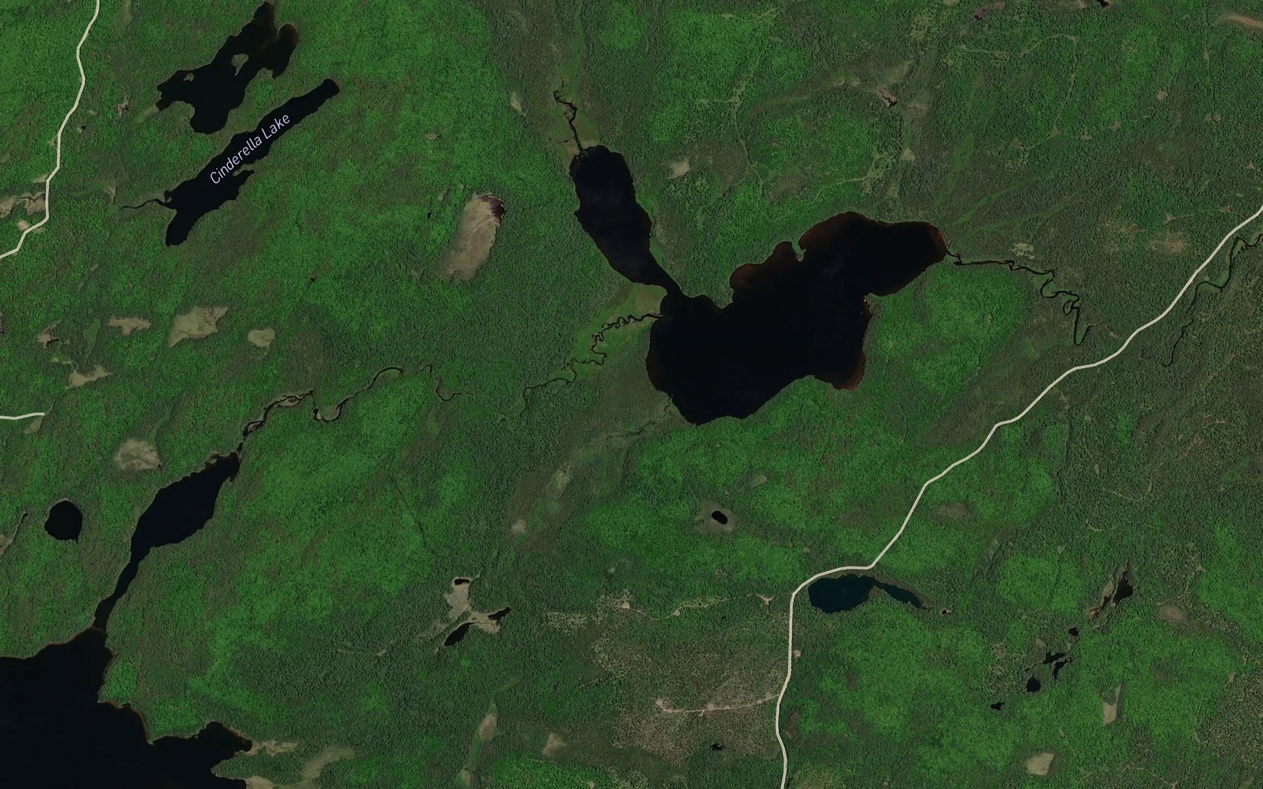 Satellite map of the Grizzly Creek