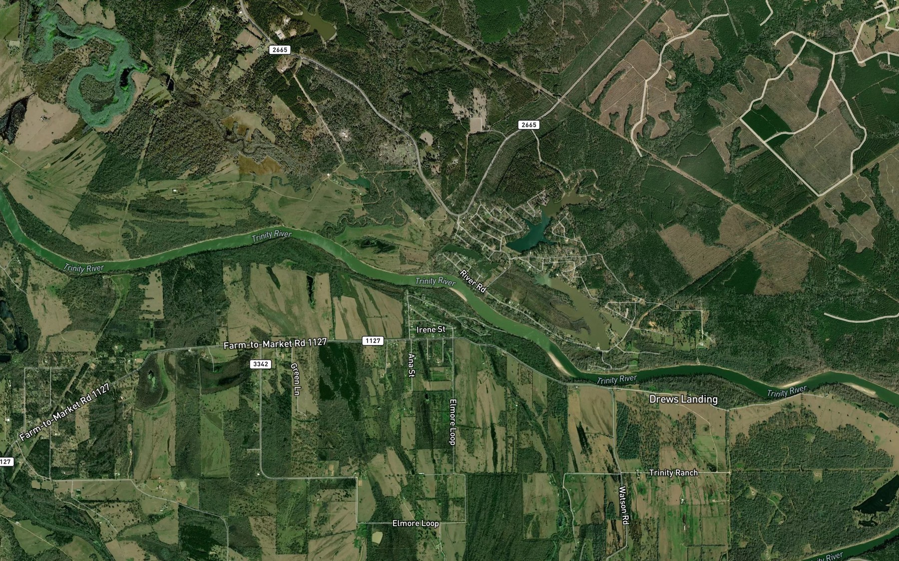 Satellite map of the Williamson Branch