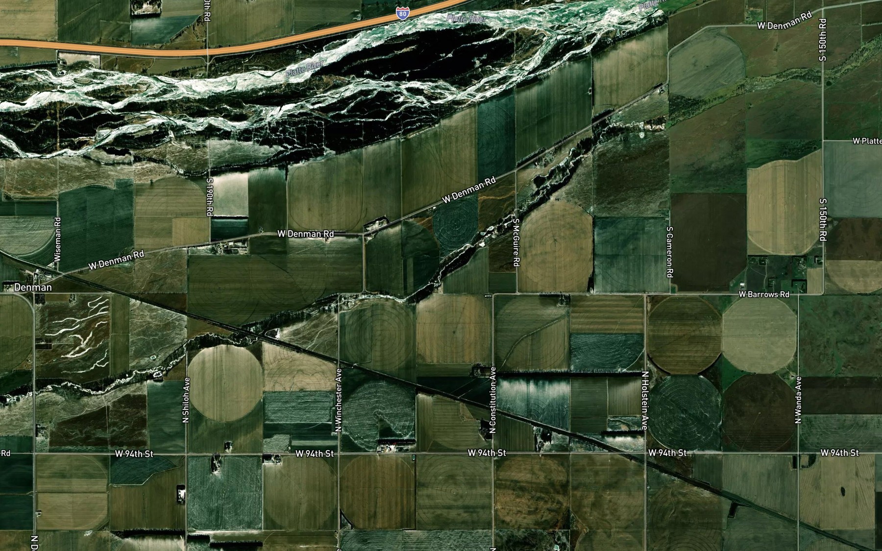 Satellite map of the Dry Creek