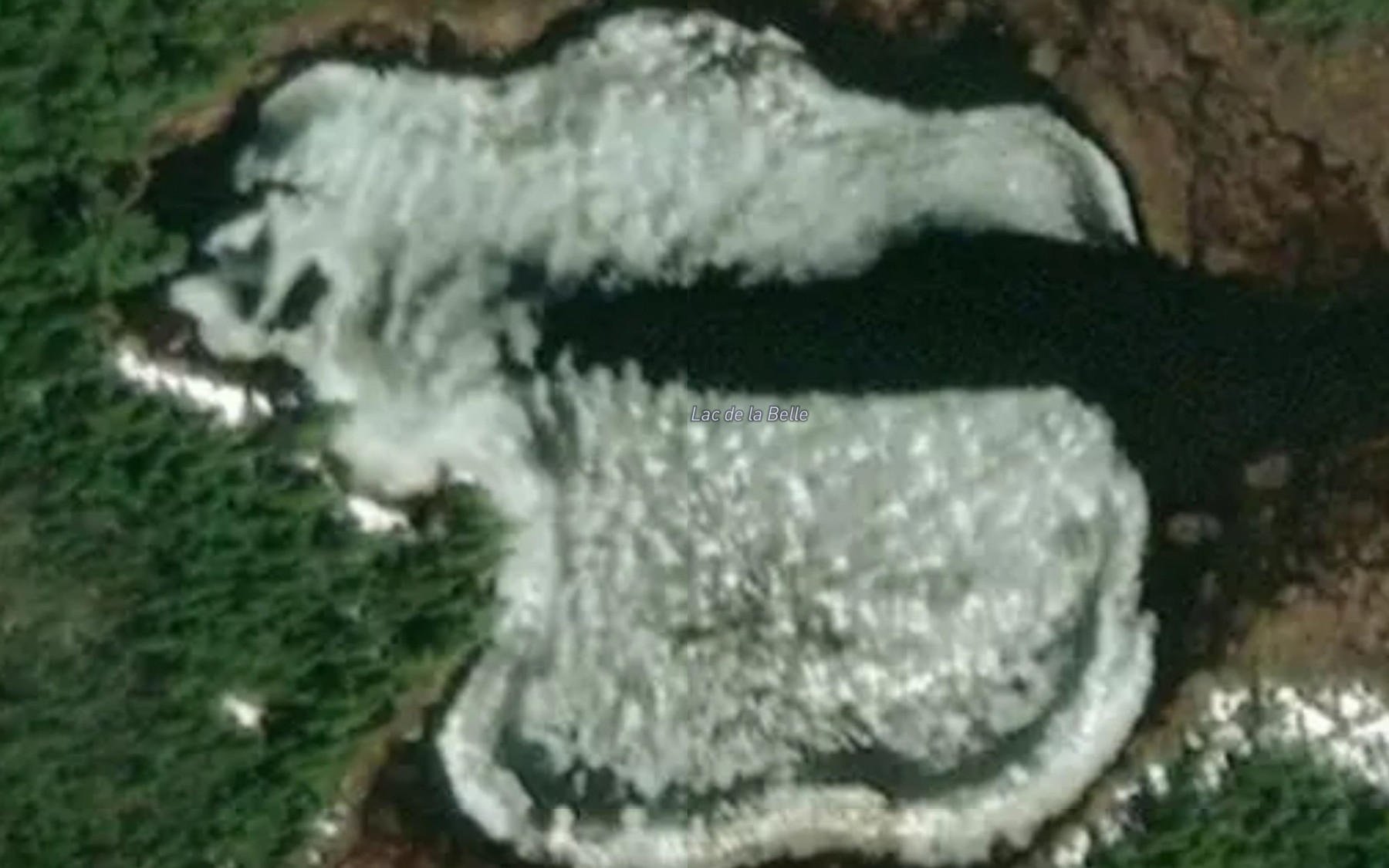 Satellite map of the Lac de la Belle
