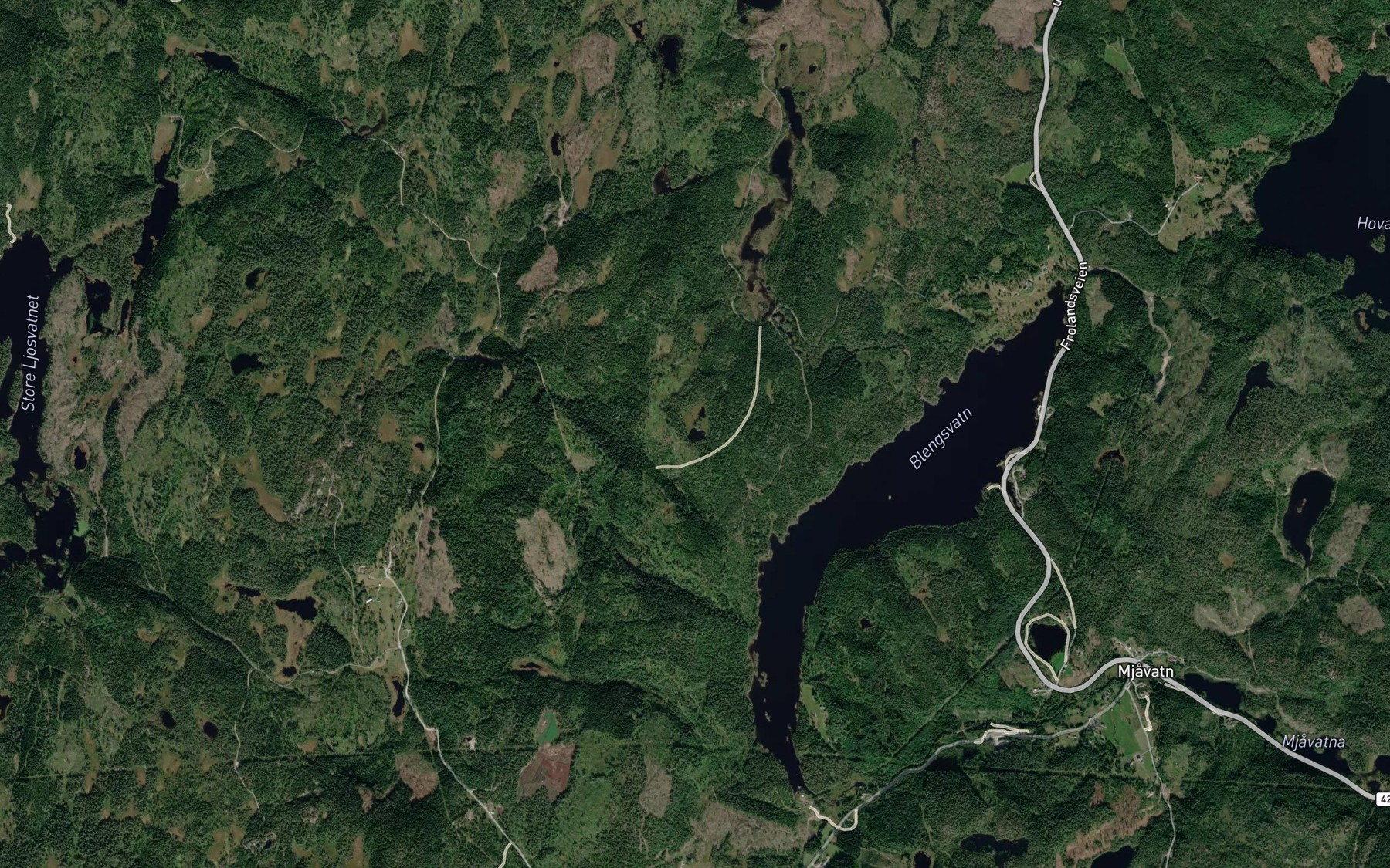 Satellite map of the Saurtjonnene
