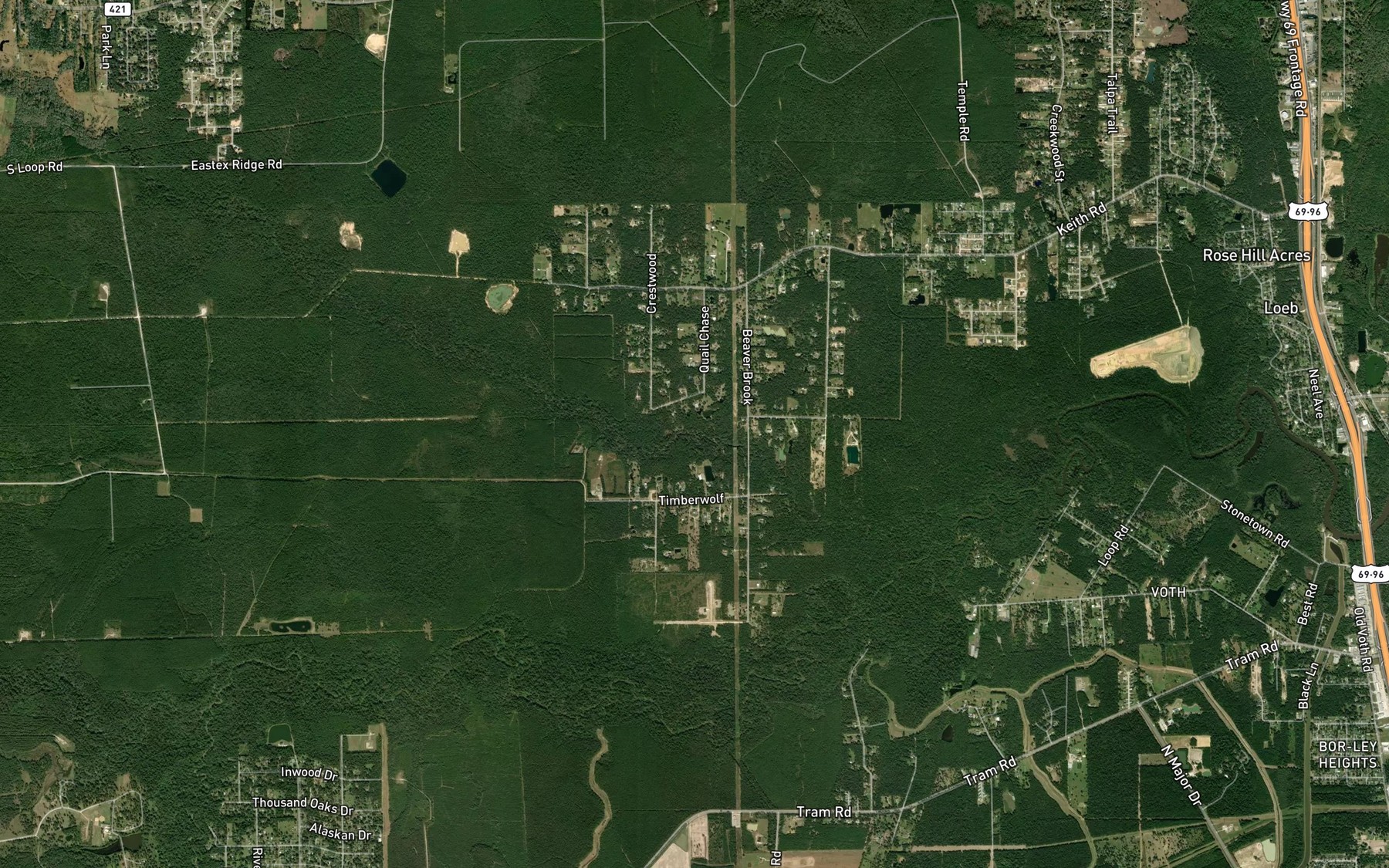 Satellite map of the Saline Branch