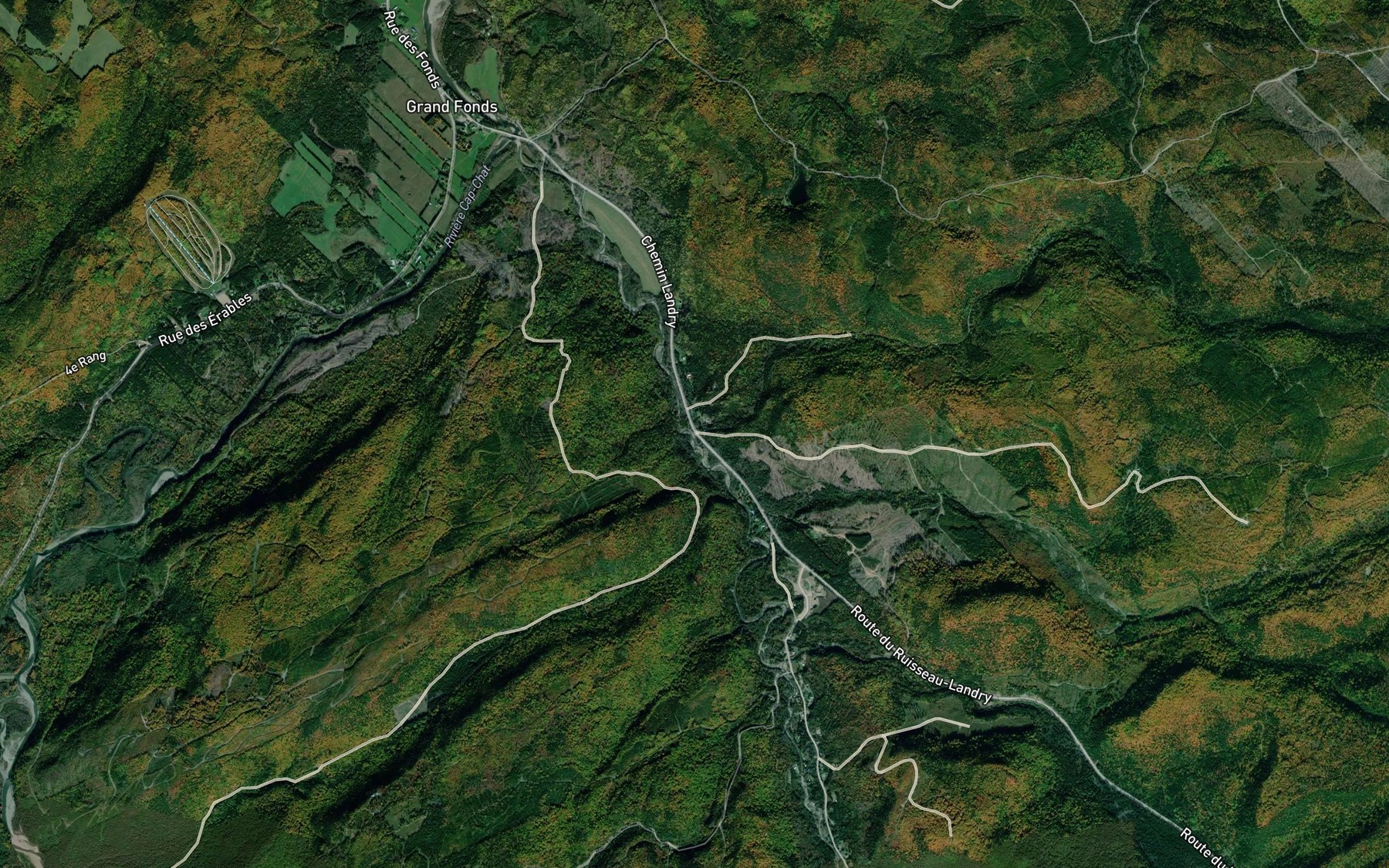 Satellite map of the Ruisseau Charles-Vallee