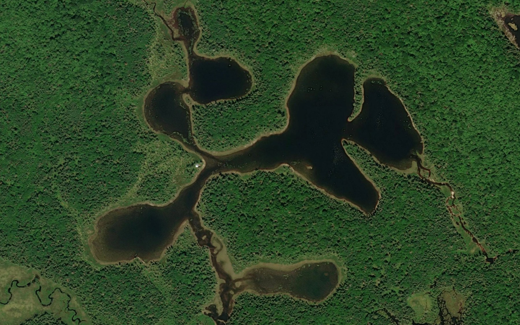 Satellite map of the Wagon Wheel Lake