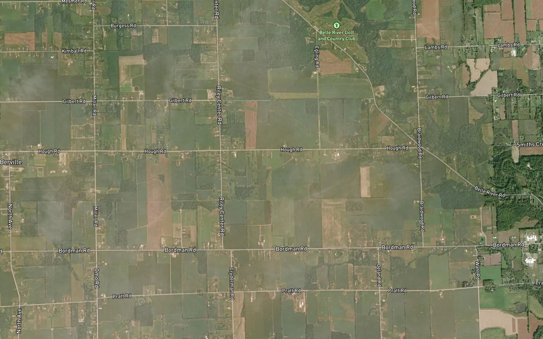 Satellite map of the Tallmadge Drain