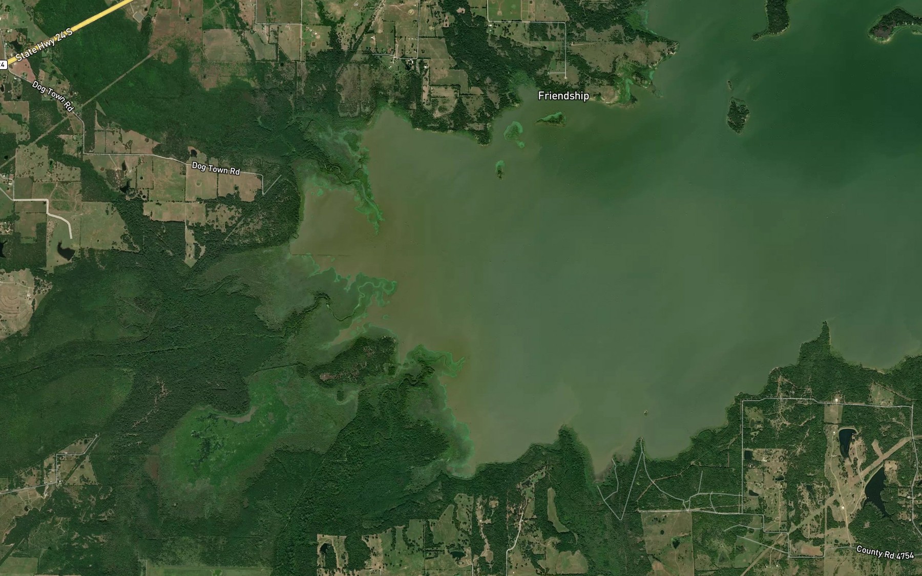 Satellite map of the Middle Sulphur River