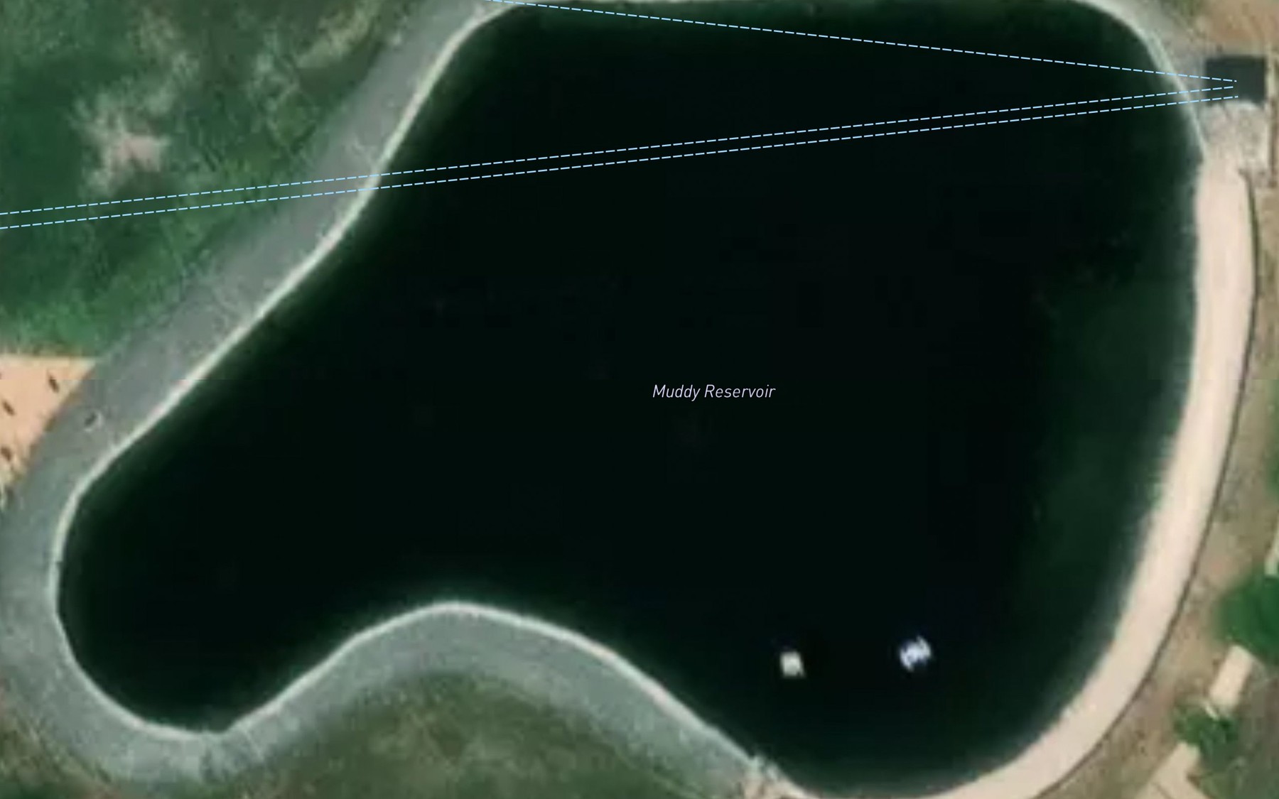 Satellite map of the Muddy Reservoir