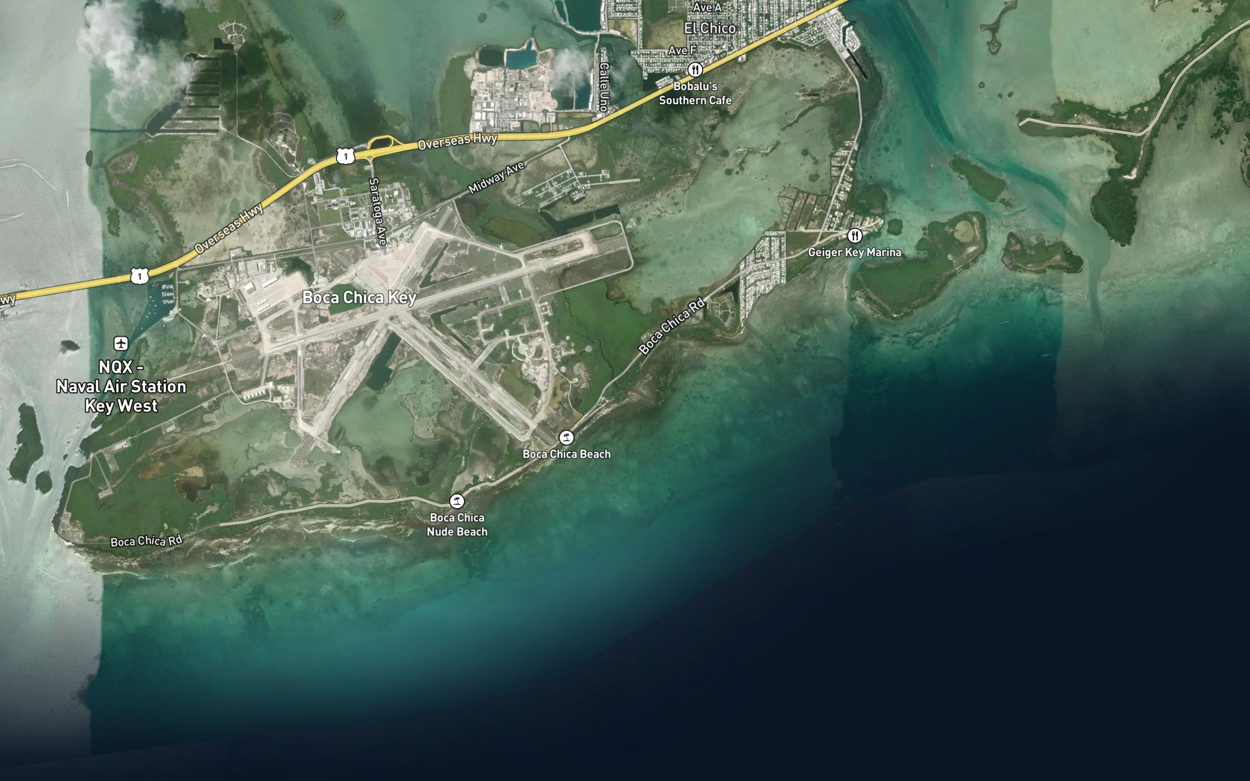 Satellite map of the Geiger Creek