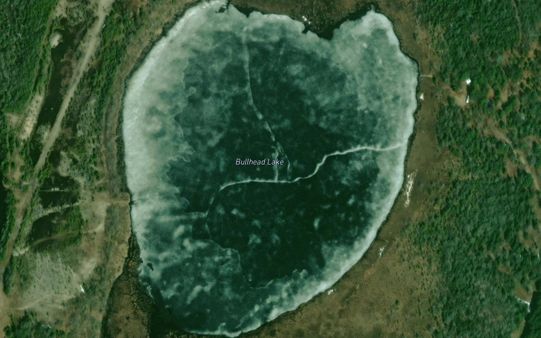 Satellite map of the Bullhead Lake