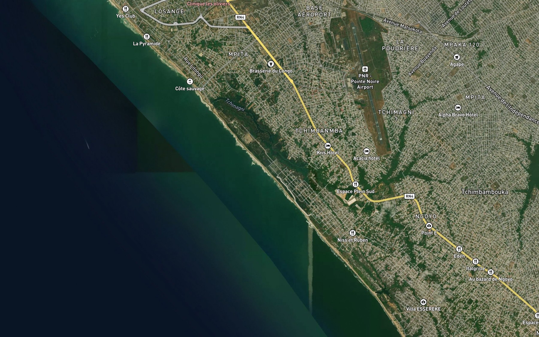 Satellite map of the Tchimagni