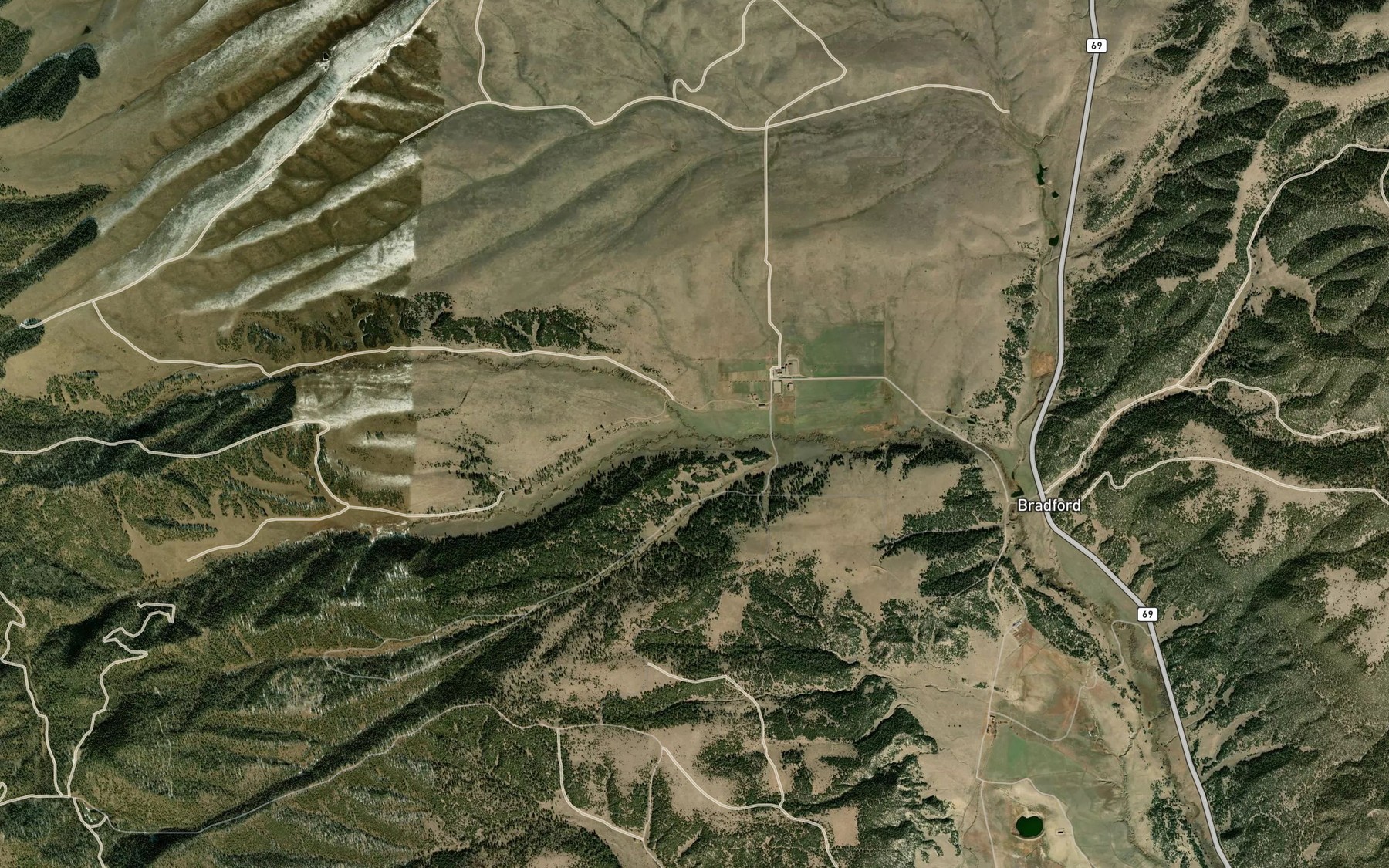 Satellite map of the South Muddy Creek