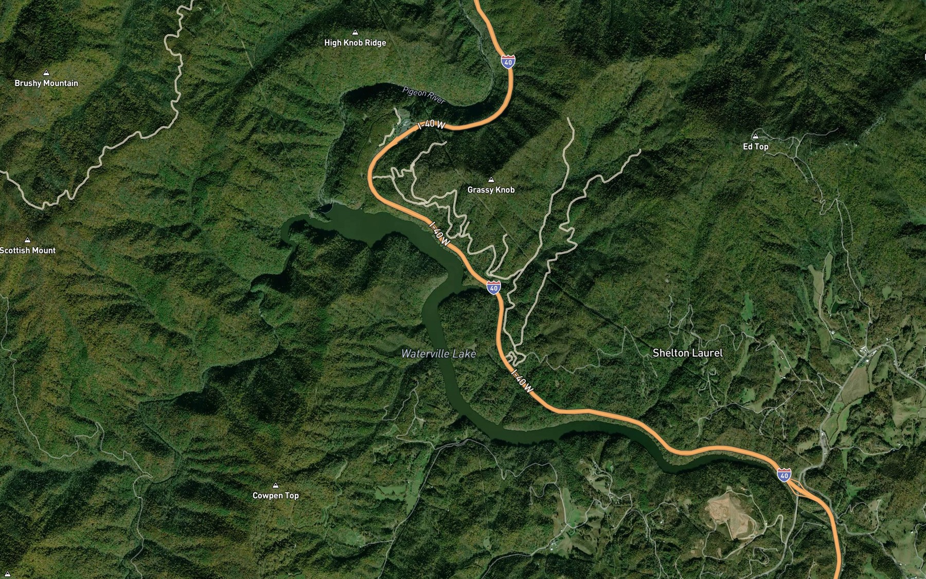 Satellite map of the Wilkins Creek