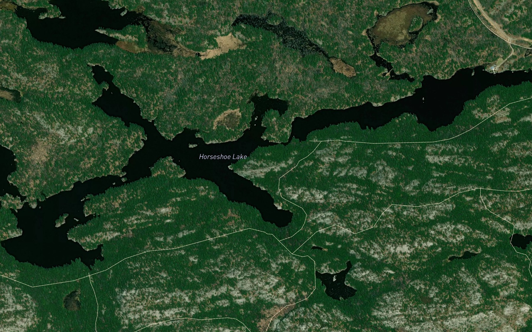 Satellite map of the Horseshoe Lake