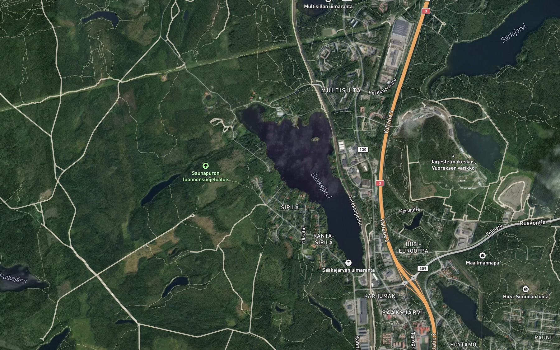 Satellite map of the Kortejarvenoja