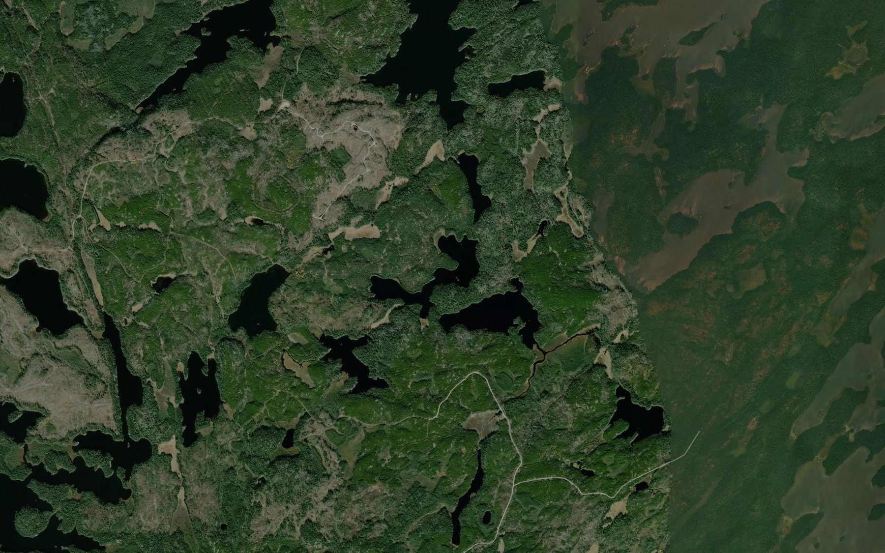 Satellite map of the Crooked Lake