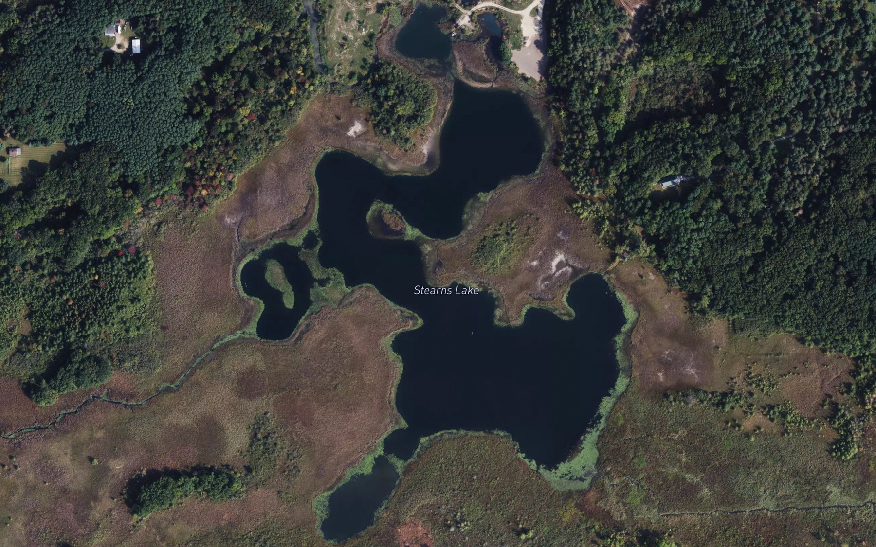 Satellite map of the Stearns Lake