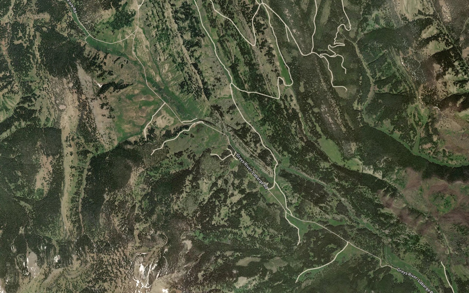 Satellite map of the Crystal Creek