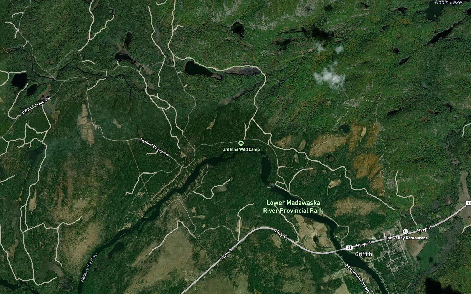 Satellite map of the Stoney Swift