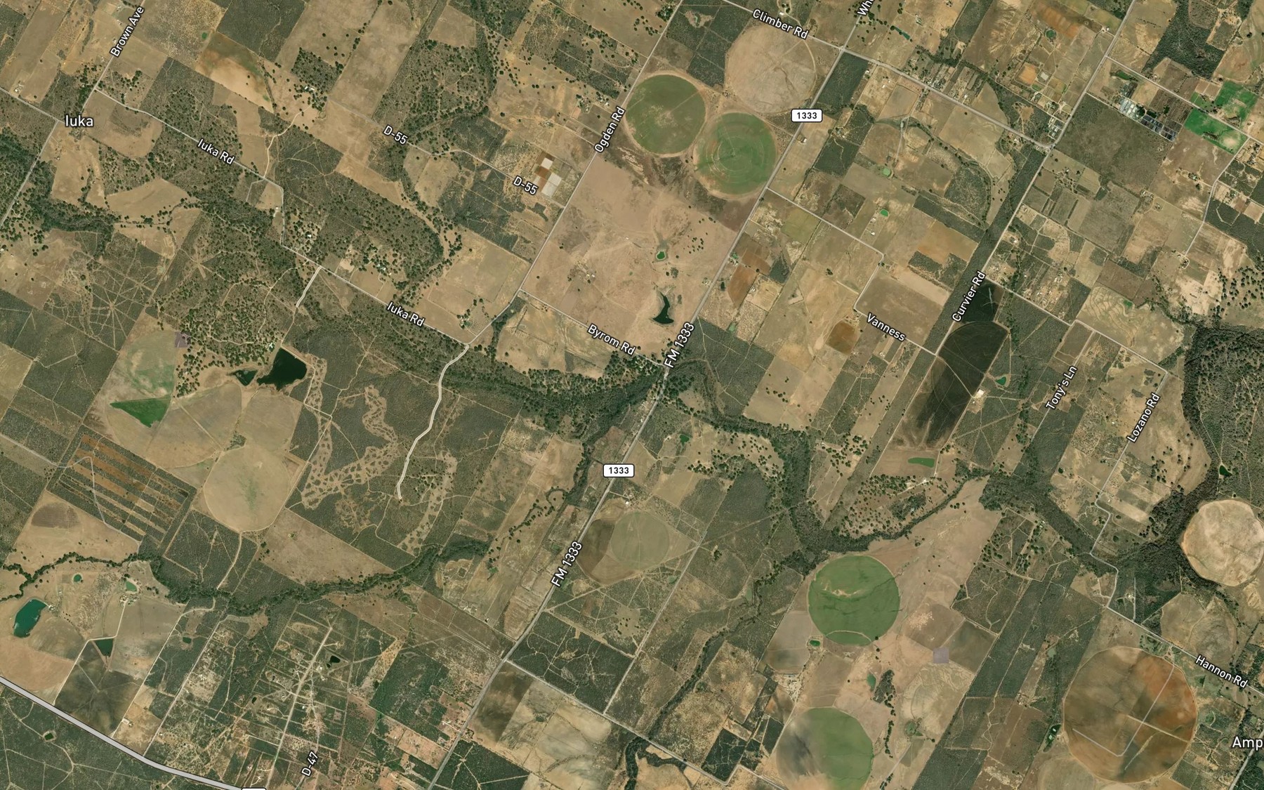 Satellite map of the Padilla Creek